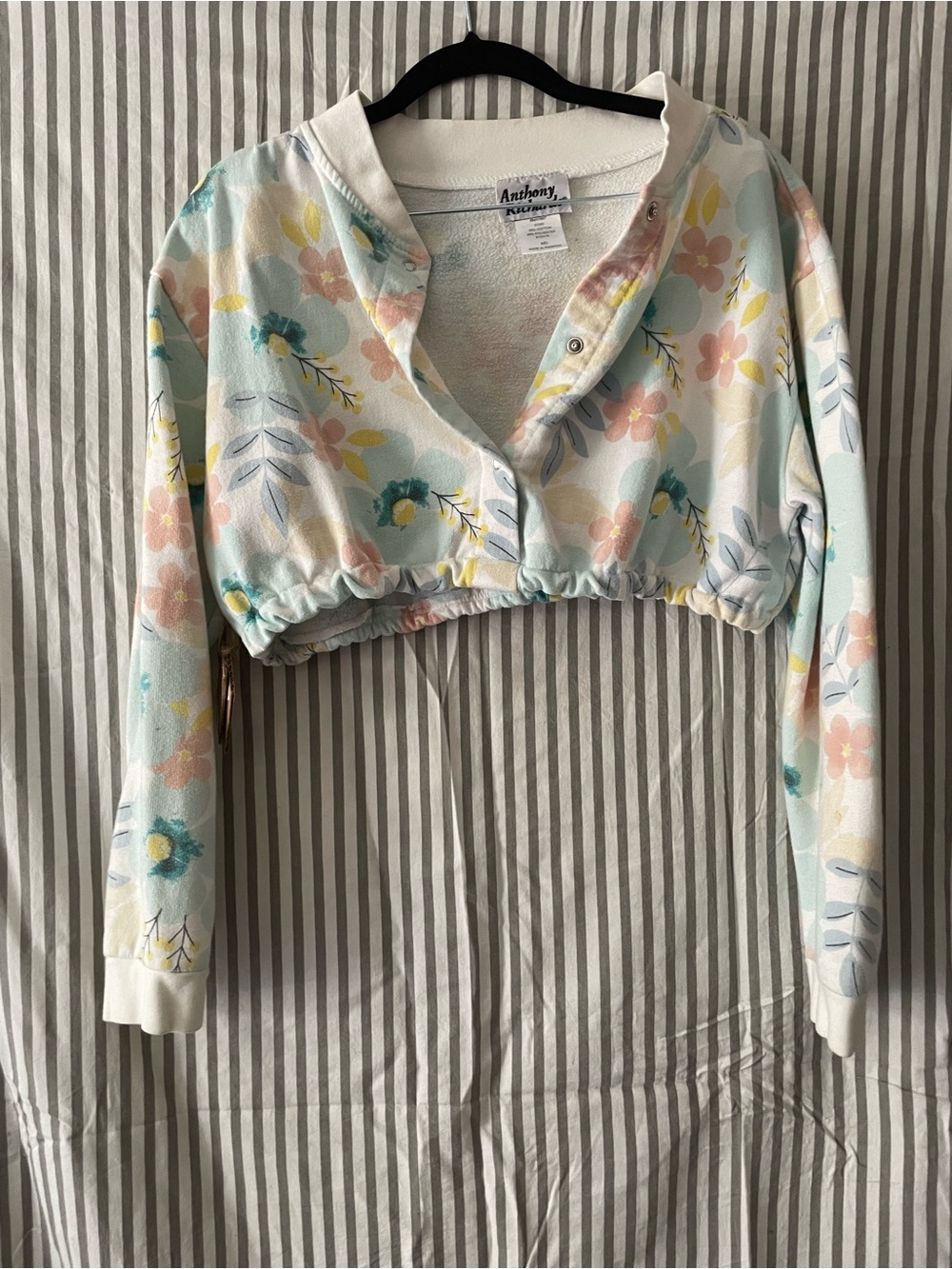 Anthony Richards Pastel Floral Sweater Crop Top